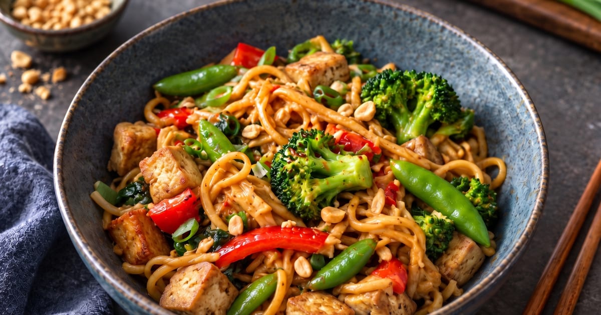 Crispy Satay Tofu Noodles